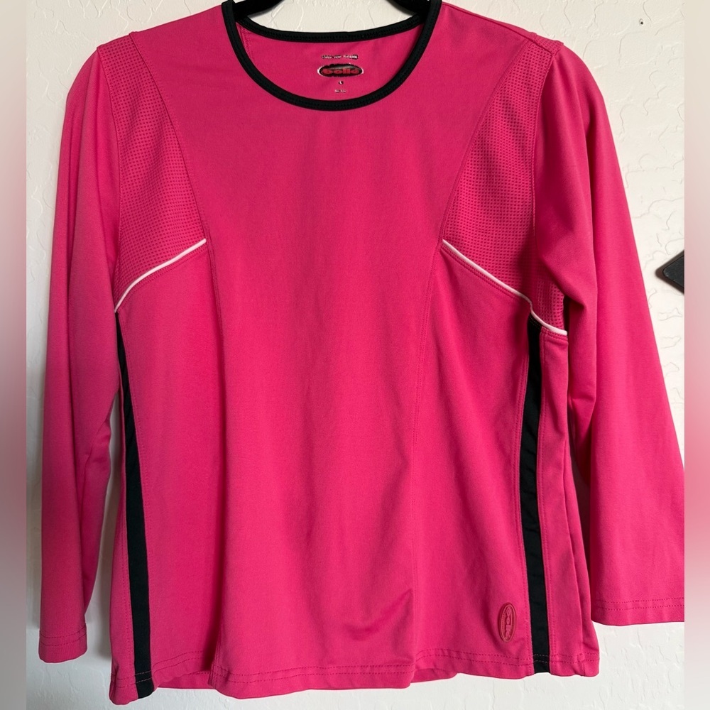 5/$25 - BOLLE Women’s Pink Performance Top with Black Trim - Large